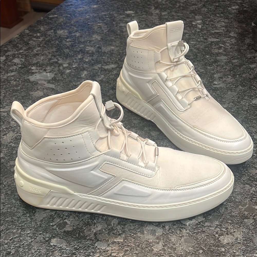 Tod's Sz 10.5 No_Code X in Leather and High Tech Fabric Pull In High Tops